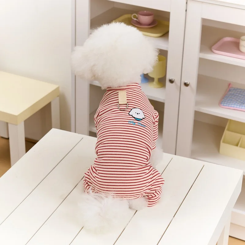 Mono polar a rayas para perros pequeños y gatos – Invierno