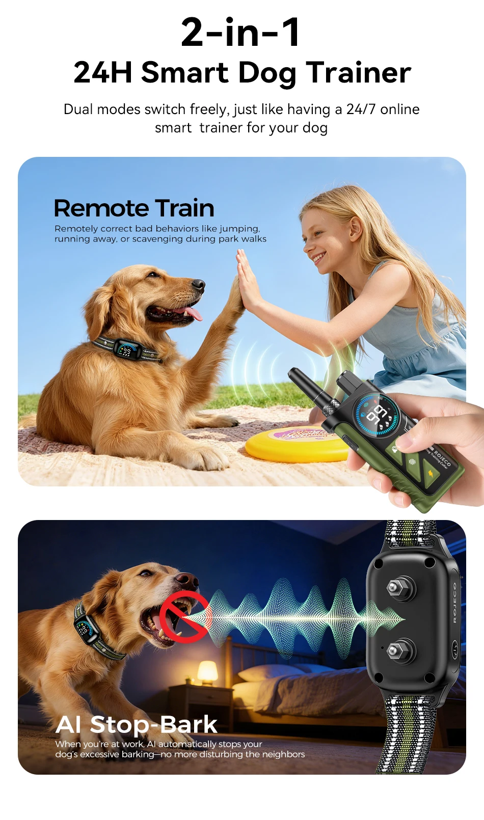 Mando a distancia digital del collar de entrenamiento ROJECO