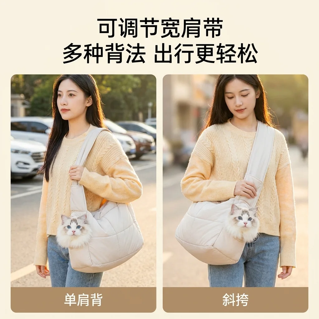 Bolsa de transporte cálida para perros y gatos, gran capacidad - imagen 4