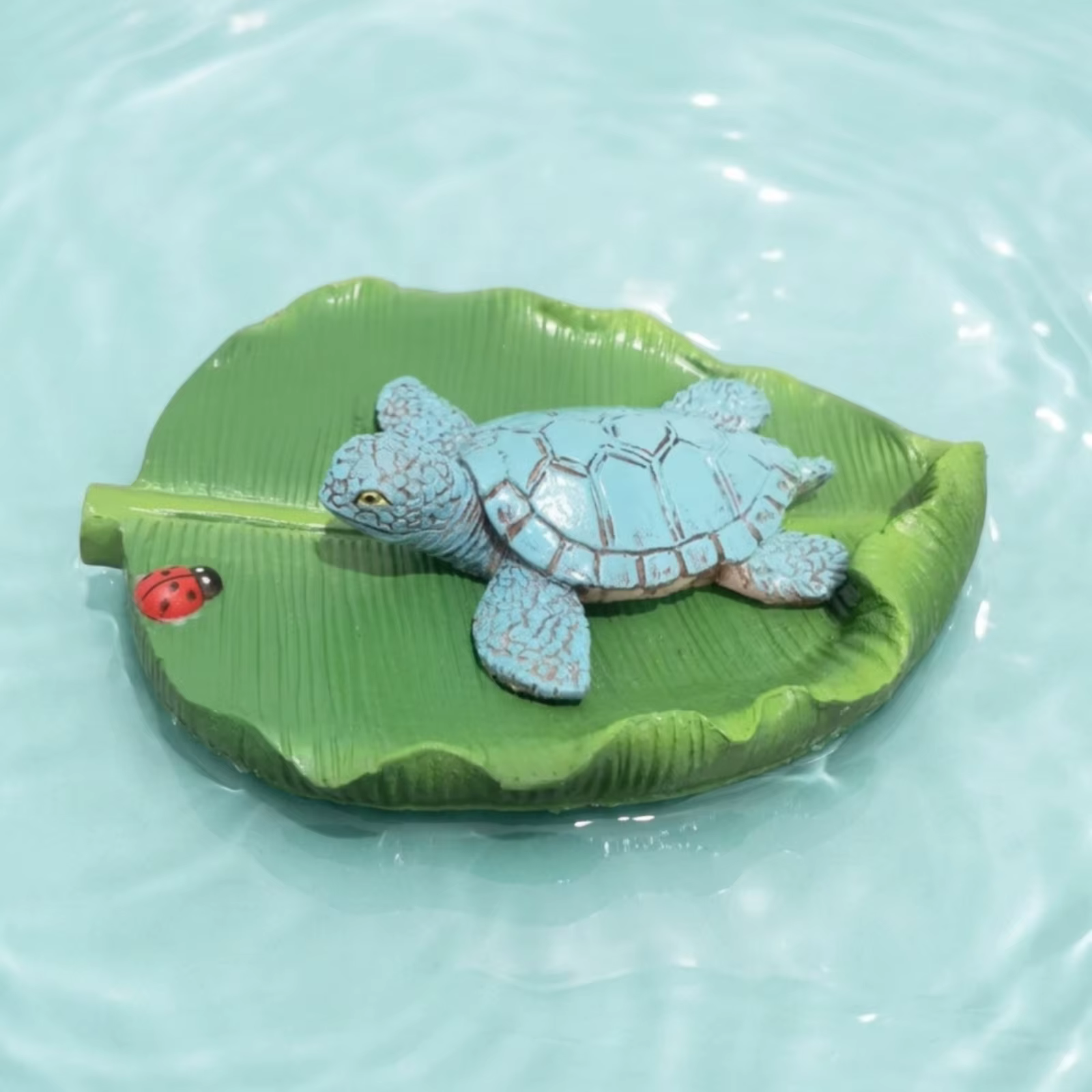 Tortuga flotante decorativa para acuario – Adorno impermeable para estanque