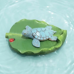 Tortuga flotante decorativa para acuario – Adorno impermeable para estanque