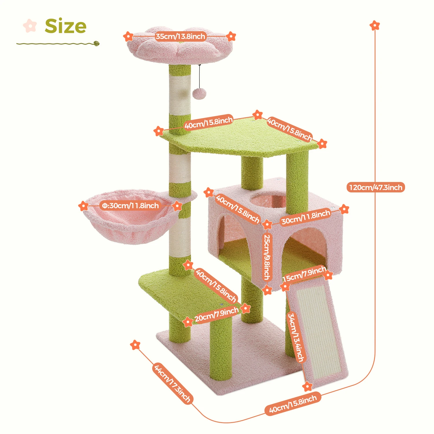 Árbol rascador con forma de flor para gatos