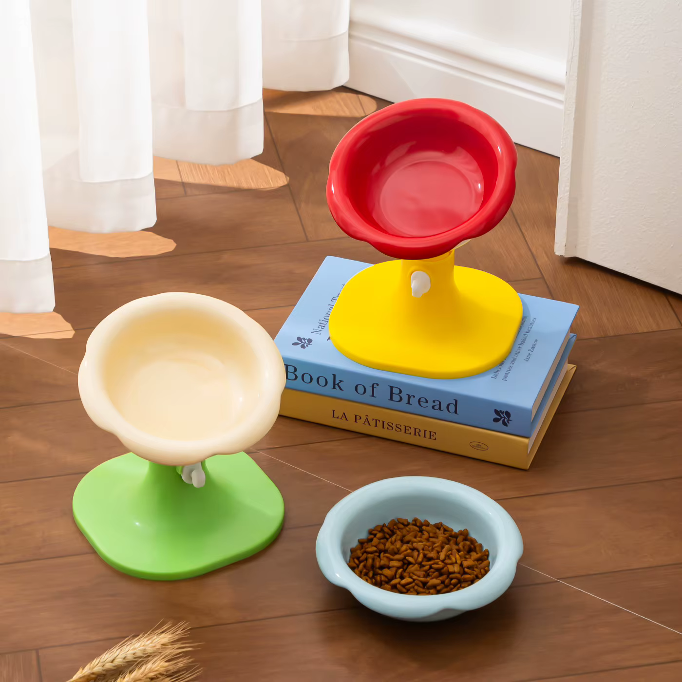 Comedero Elevado de Cerámica Ajustable para Gatos y Perros – Antibarba - imagen 3