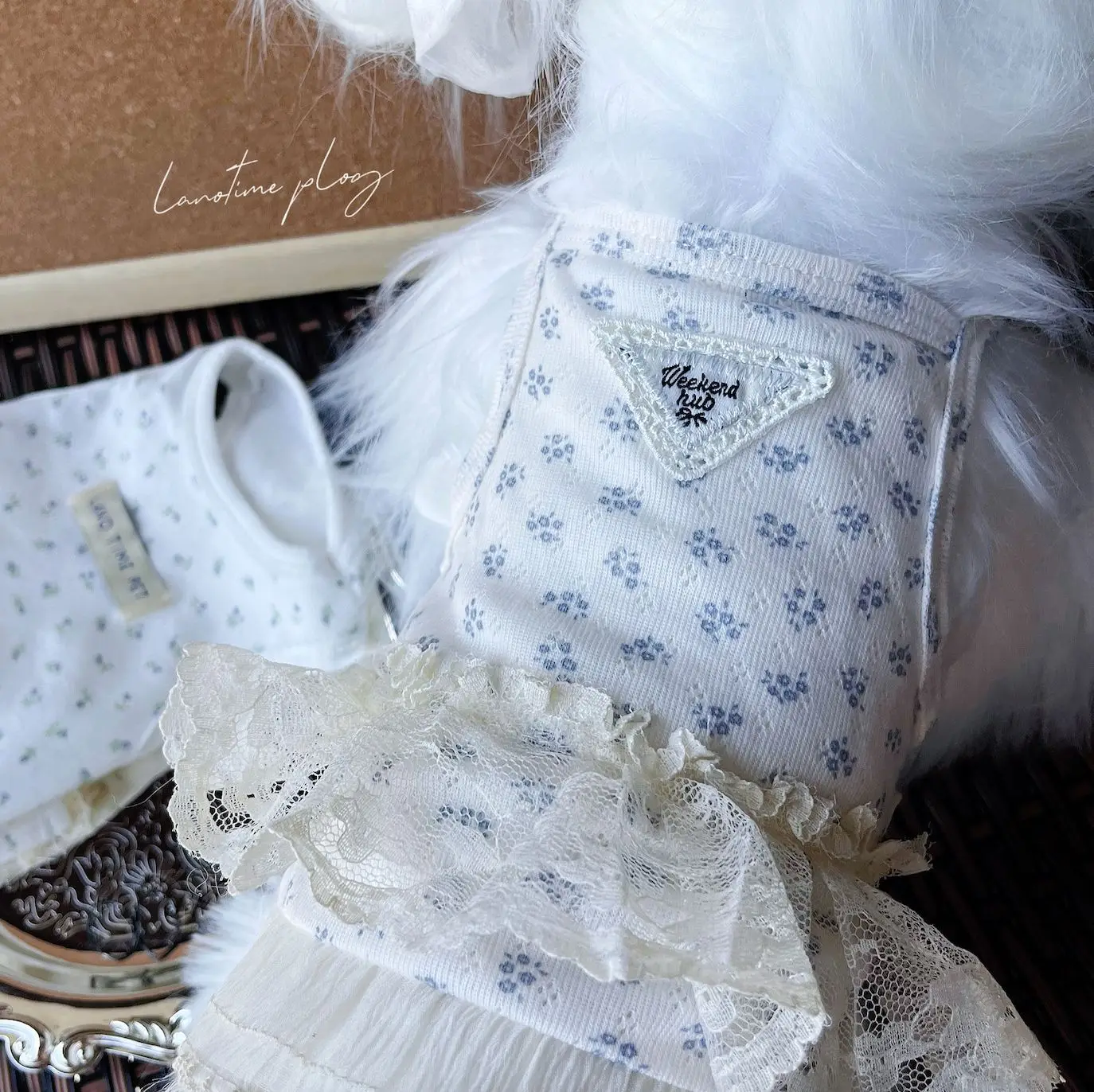 Vestido floral de encaje para perros pequeños, primavera y verano - imagen 3