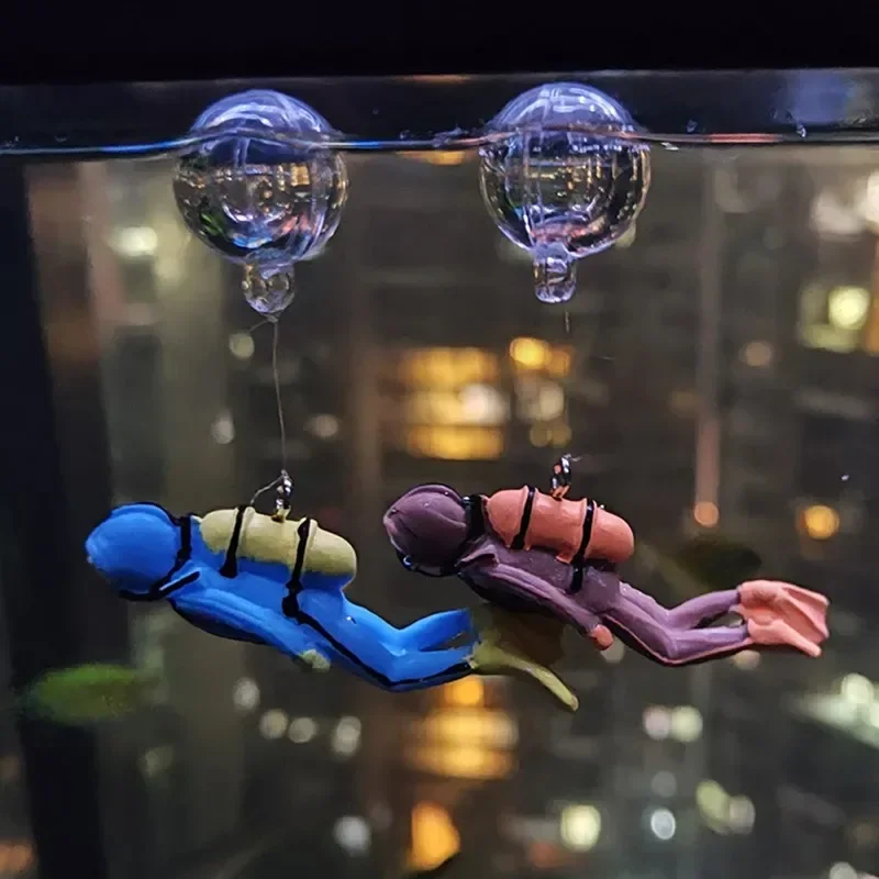Decoración de buzo flotante para acuario