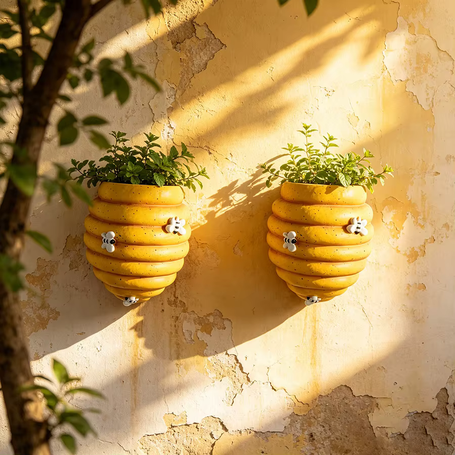 Maceta colgante vertical con panal de abeja, para suculentas - imagen 4