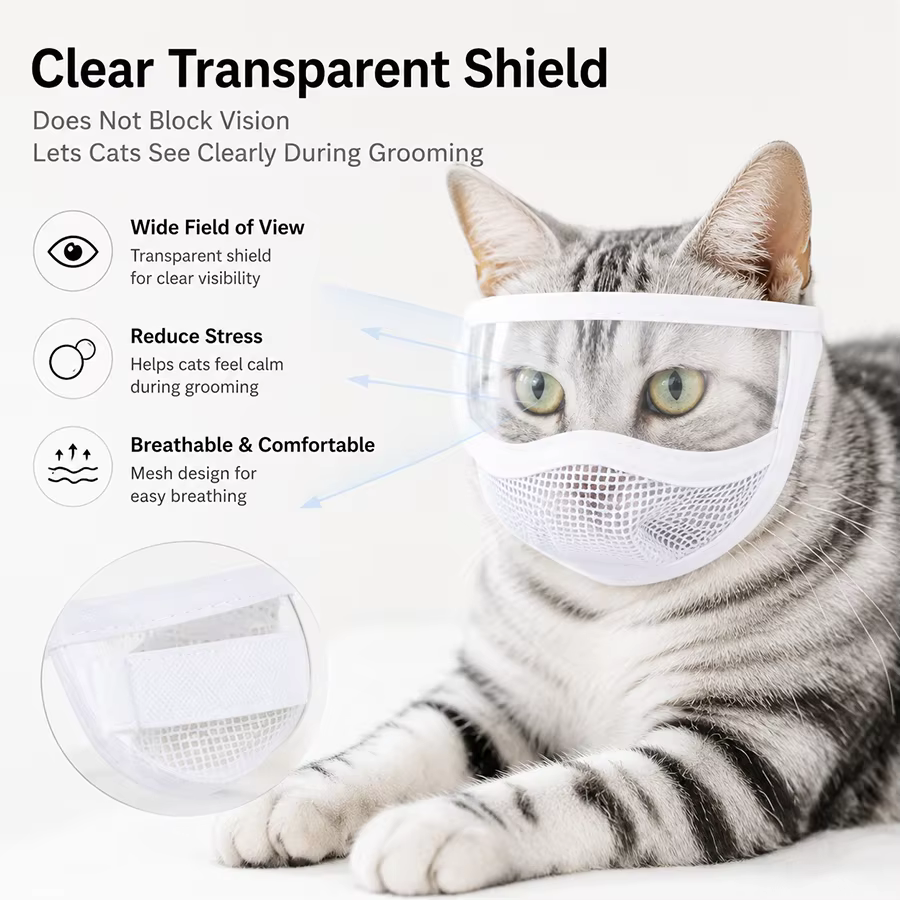 Máscara antimordiscos para gatos – Facilita corte uñas - imagen 4