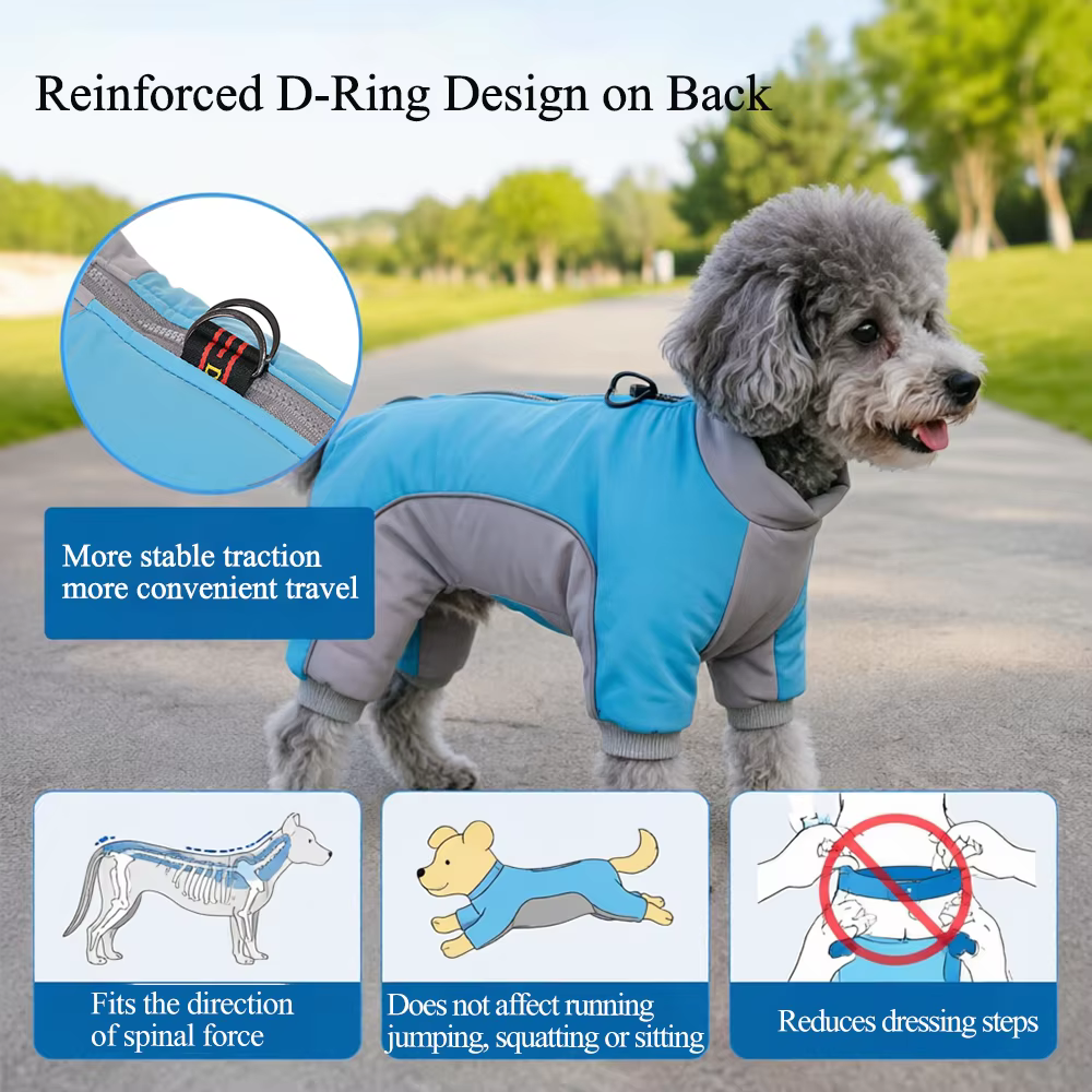 Chaqueta impermeable cálida para gatos y perros pequeños, mono polar - imagen 5