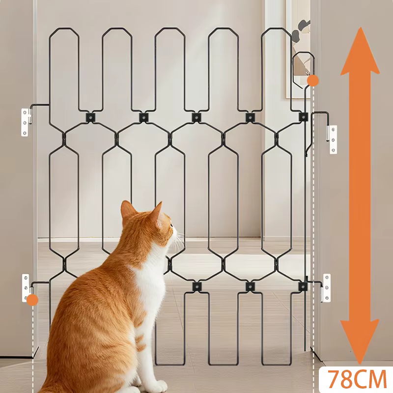 Barrera retráctil metálica 78 cm para gatos y perros – Escaleras y puertas