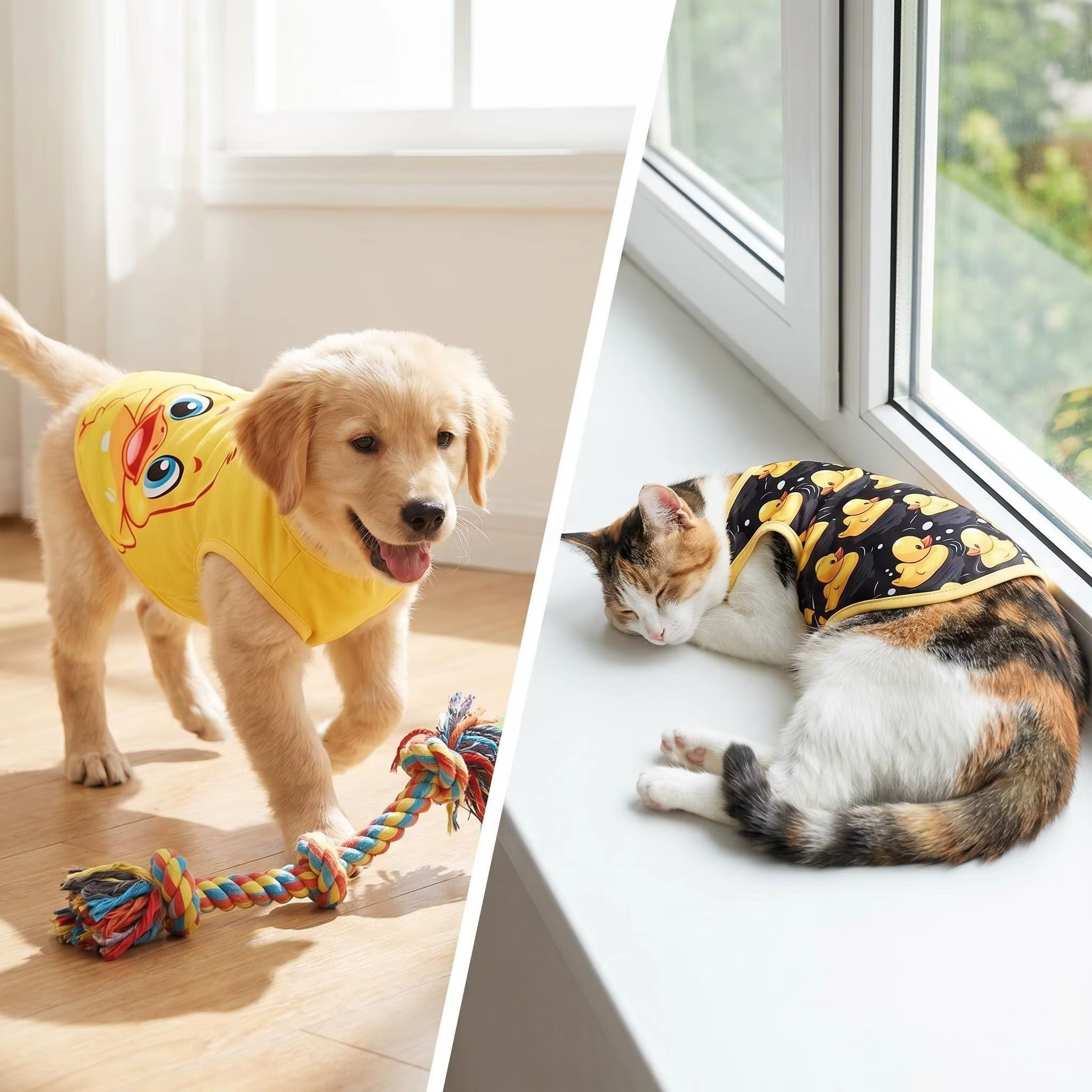 Chaleco sin mangas con estampado de pato para gatos y perros - imagen 4