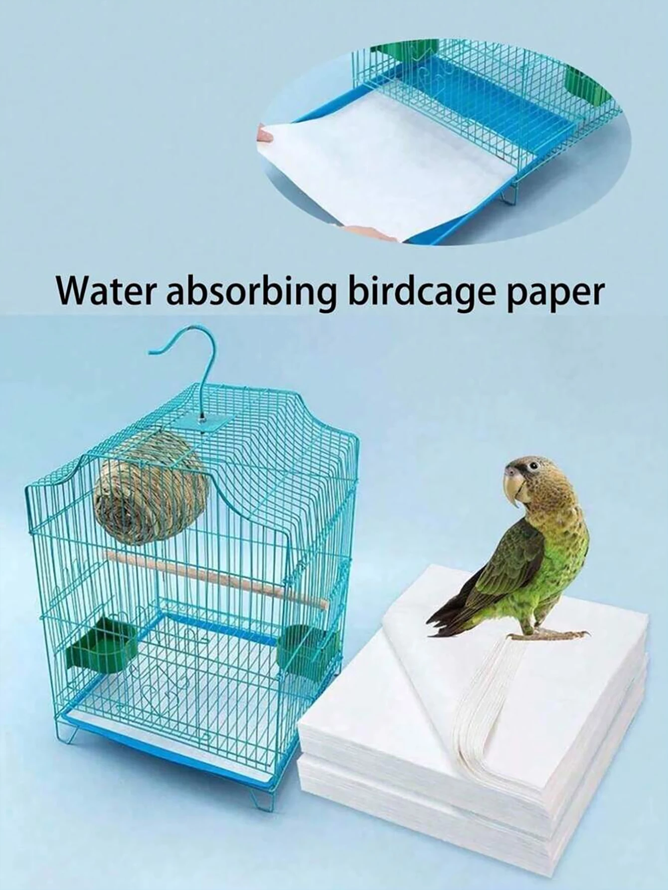 Empapadores desechables absorbentes para jaulas de pájaros y loros - imagen 5