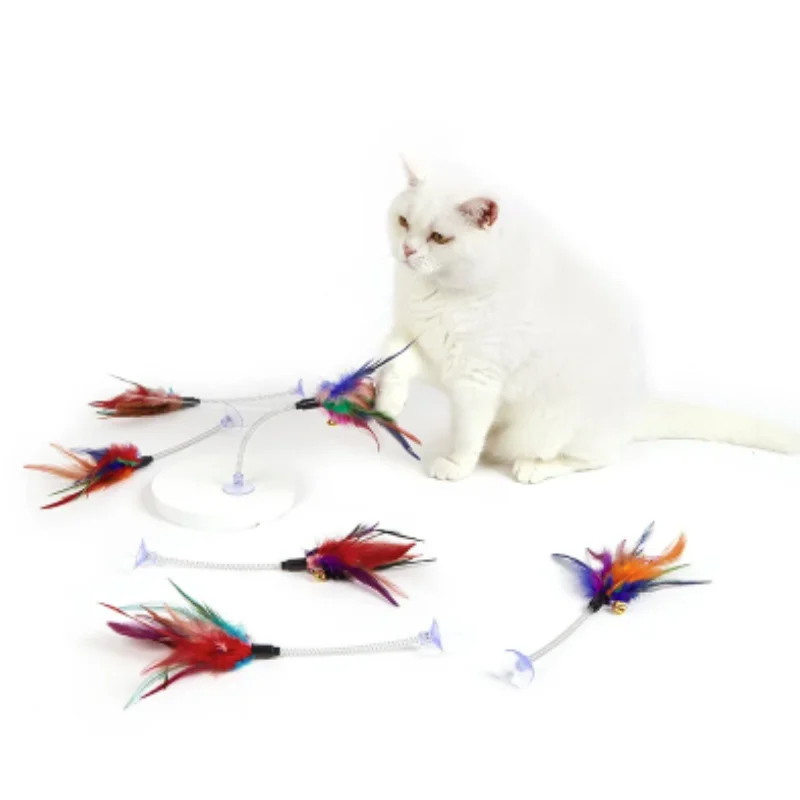 Juguete interactivo para gatos con ratón oscilante y pluma sonora - imagen 4