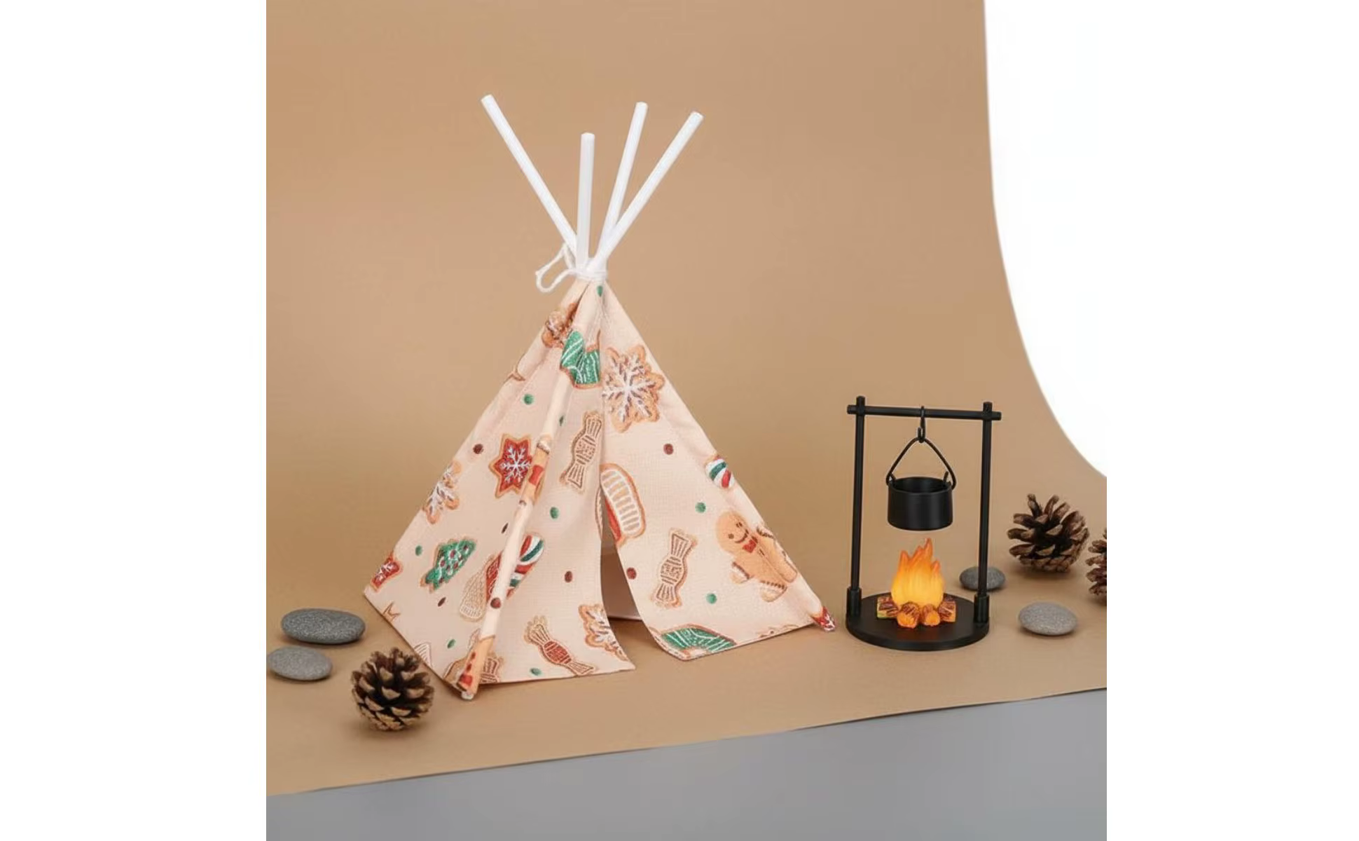 Accesorios del set de camping en miniatura
