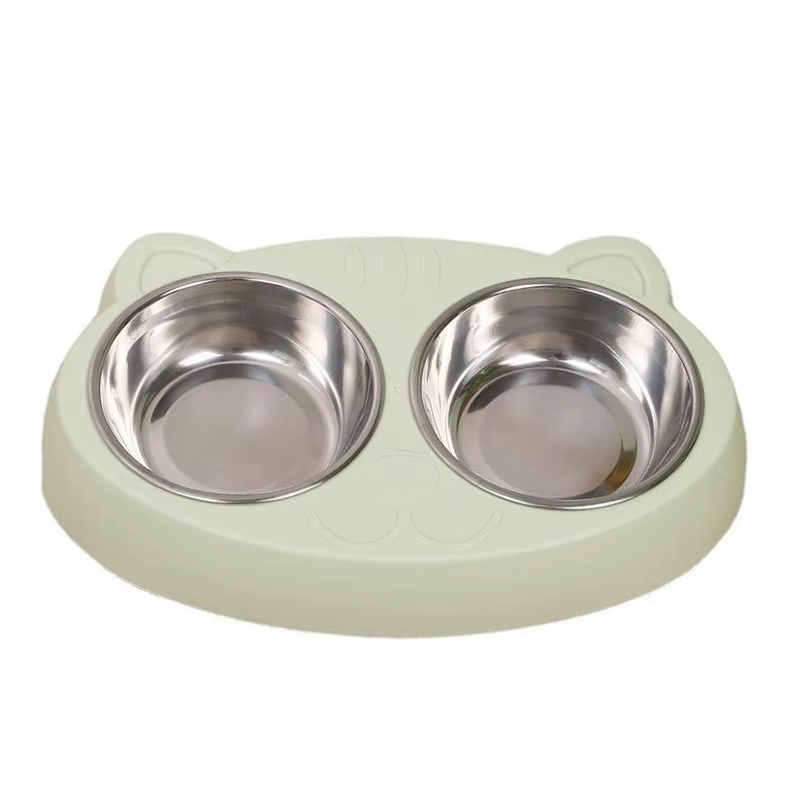 Comedero doble acero inoxidable antideslizante para perros y gatos