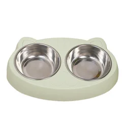 Comedero doble acero inoxidable antideslizante para perros y gatos