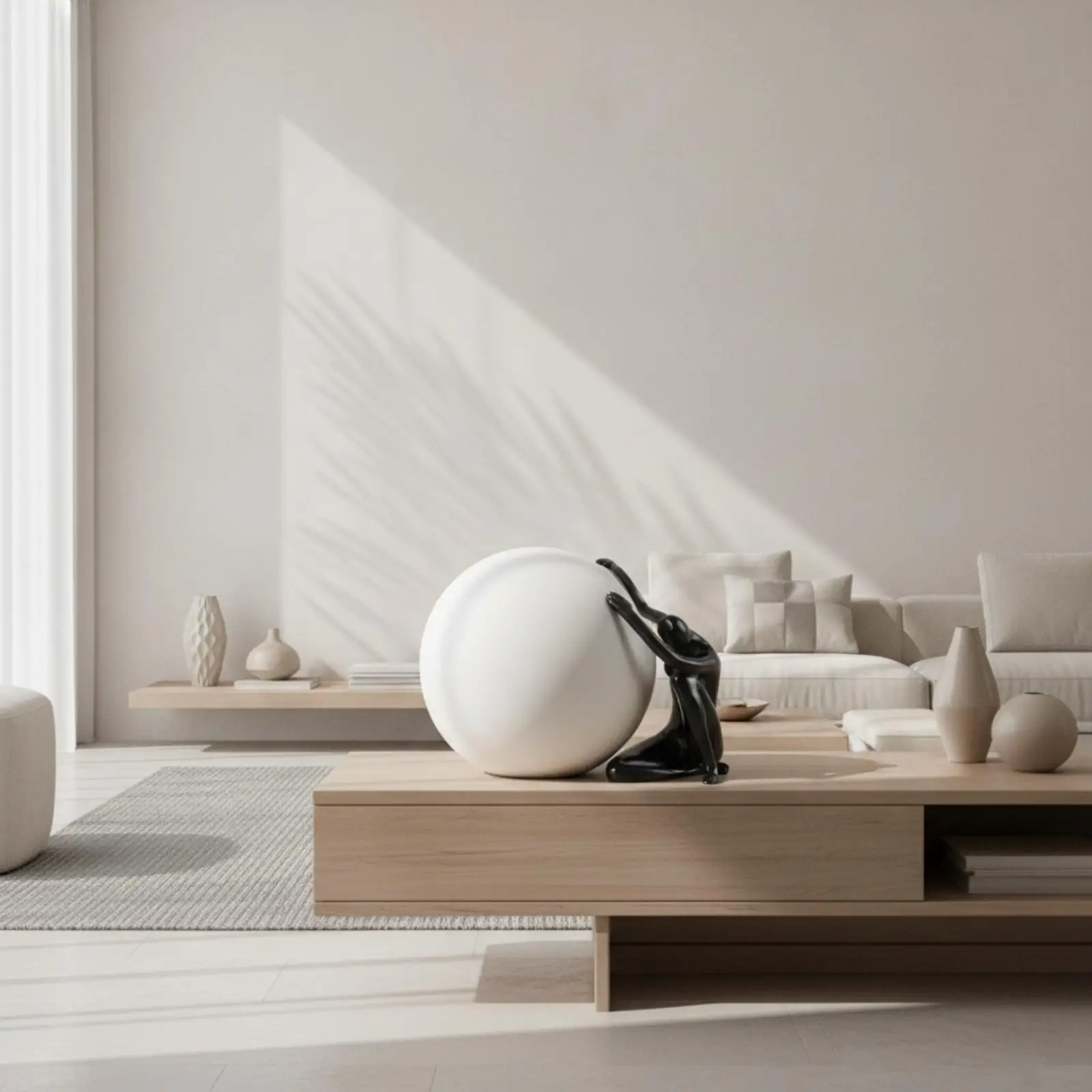 Estatua decorativa minimalista de resina para oficina y recepción - imagen 2