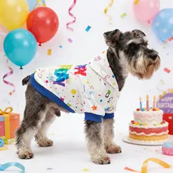 Sudadera con capucha Feliz Cumpleaños para perros y gatos pequeños