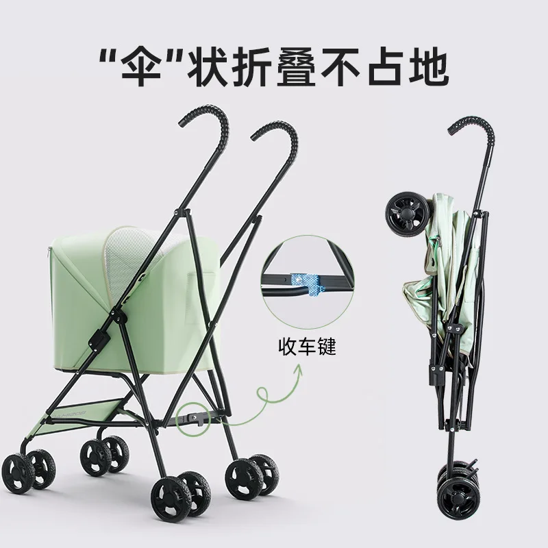 Carrito plegable 4 ruedas para perros y gatos pequeños - imagen 3