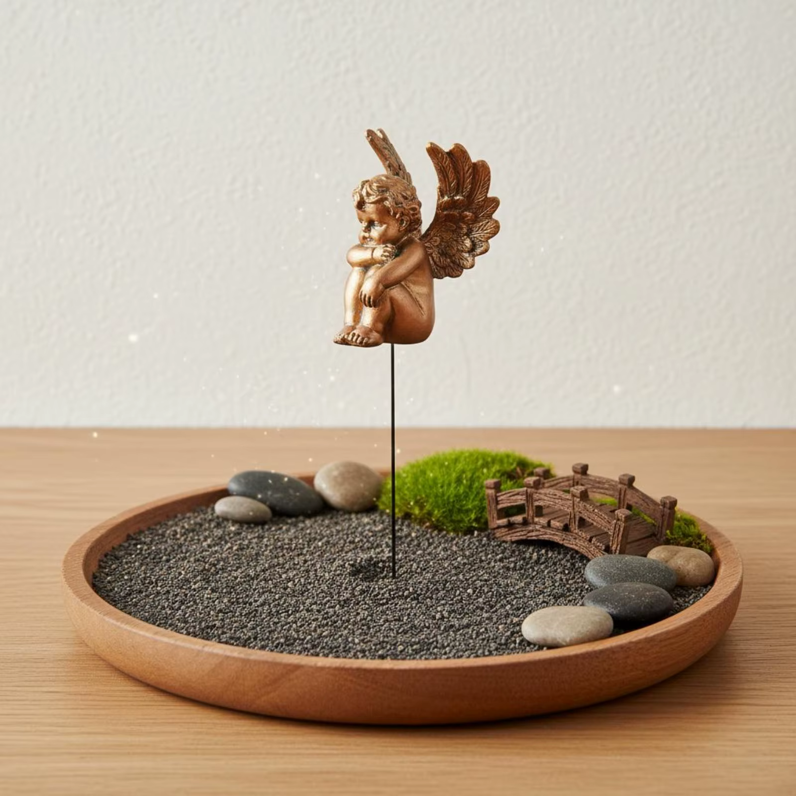 Estaca de jardín con querubín para gatos y perros – Bronce antiguo - imagen 3
