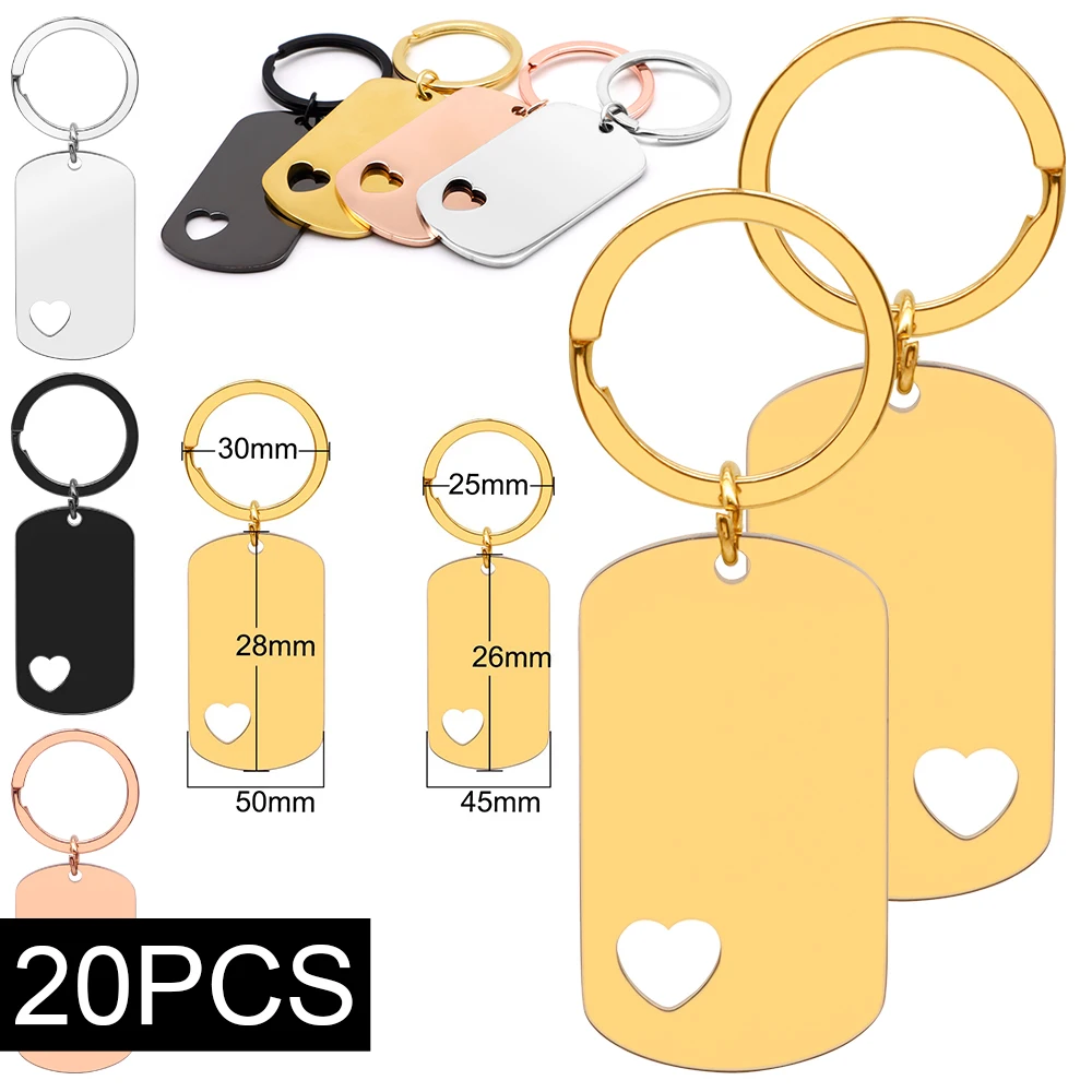 Colgantes rectangulares de acero inoxidable para placas de perro