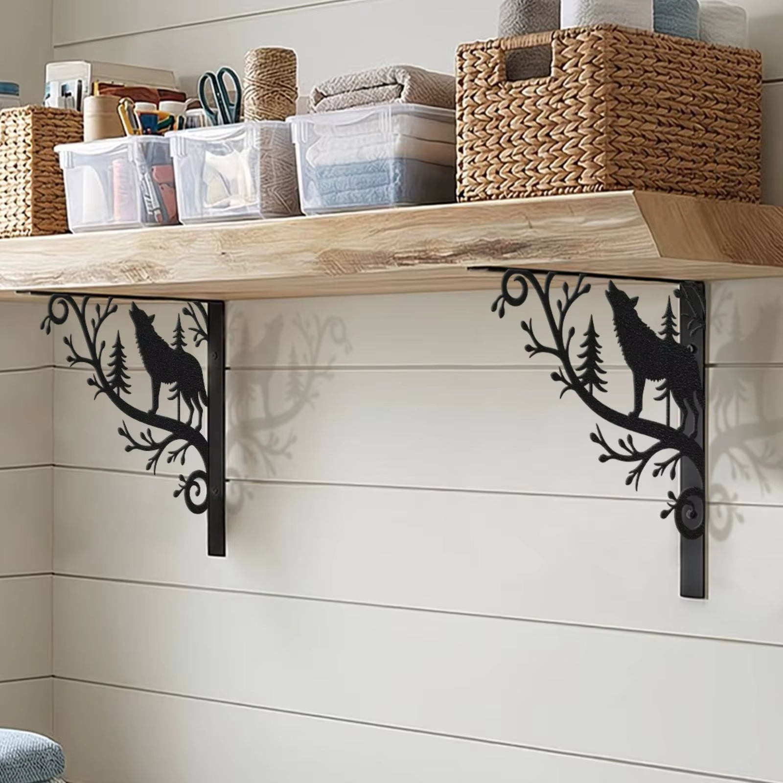Soportes en Forma de L Decorativos para Estantes – Herrajes Triangulares con Adornos - imagen 3