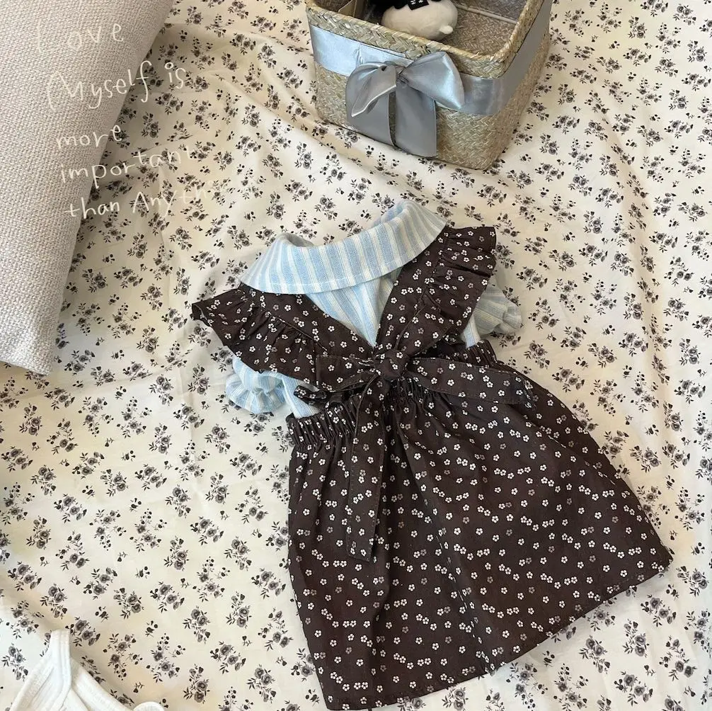 Ropa para perros pequeños: vestido floral con lazo y tirantes - imagen 5