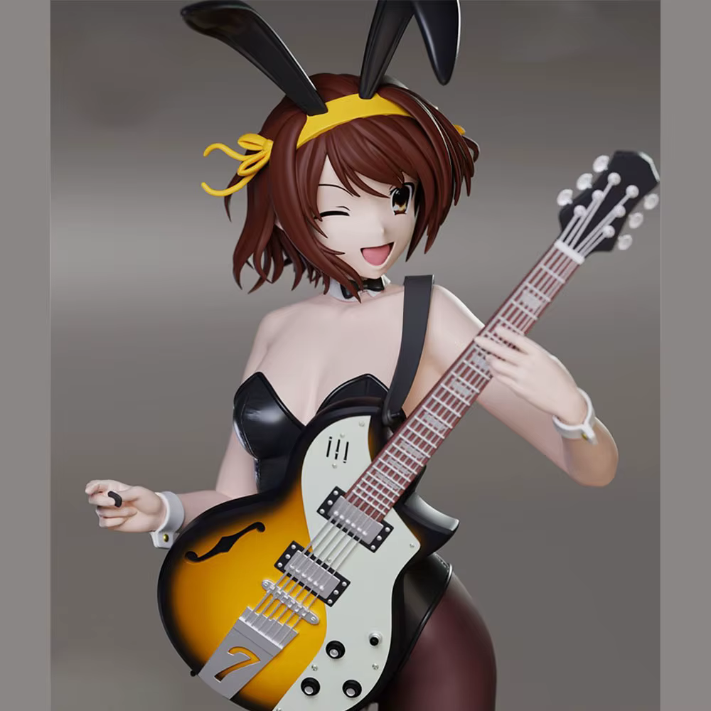 Figura de resina en miniatura de chica con guitarra, 3D - imagen 5