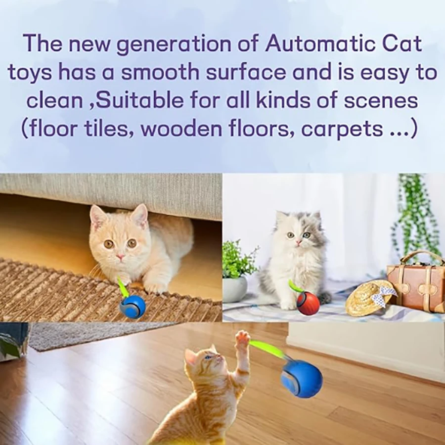 Pelota Interactiva con Cola para Gatos – Juguete Automático Recargable USB - imagen 3