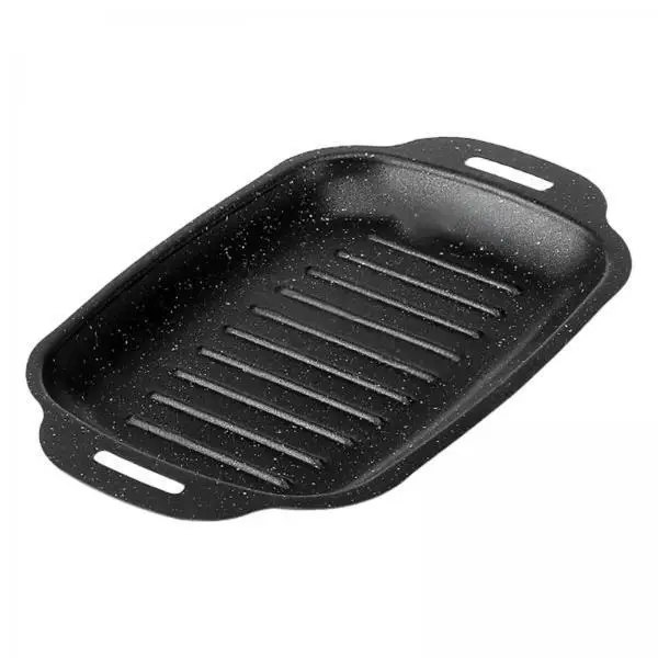 Plancha rectangular antiadherente con asa para camping y hogar