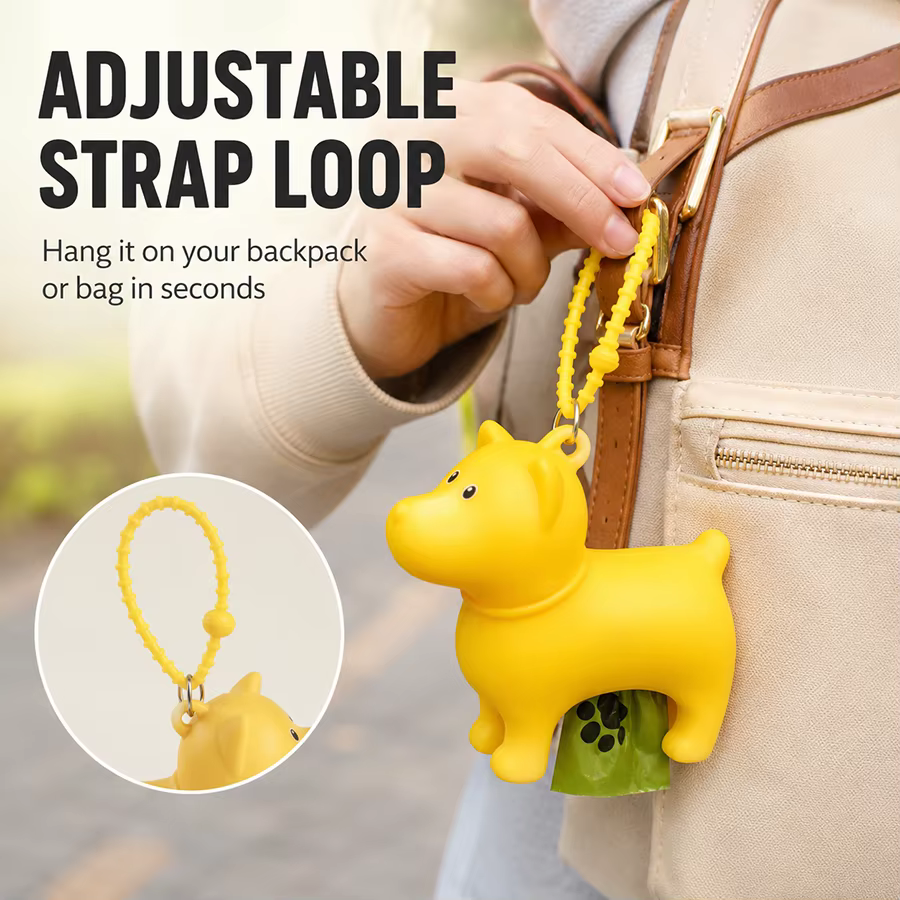 Dispensador de bolsas para excrementos de perro portátil, con clip - imagen 2