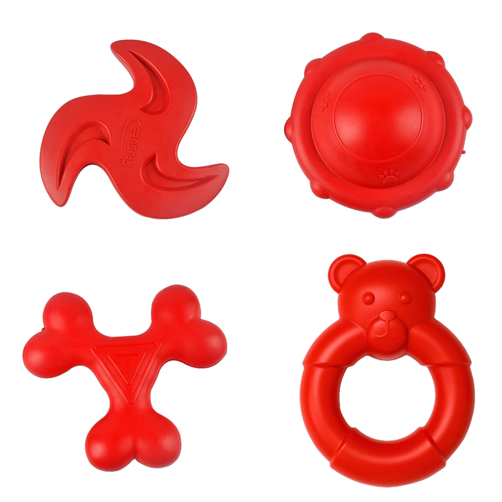 Juguete masticable hexagonal TPR para perros, limpia dientes