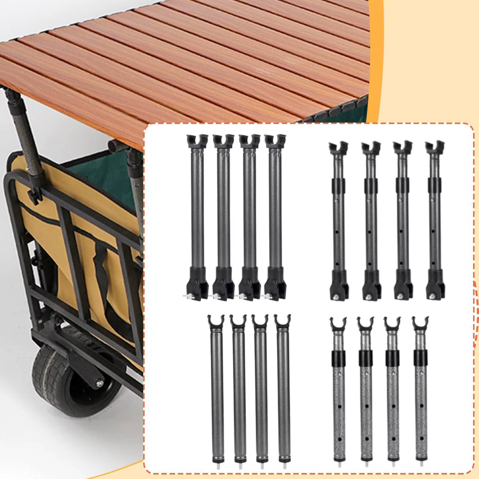 Varillas de soporte para mesa de camping, patas de metal para mascotas - imagen 3