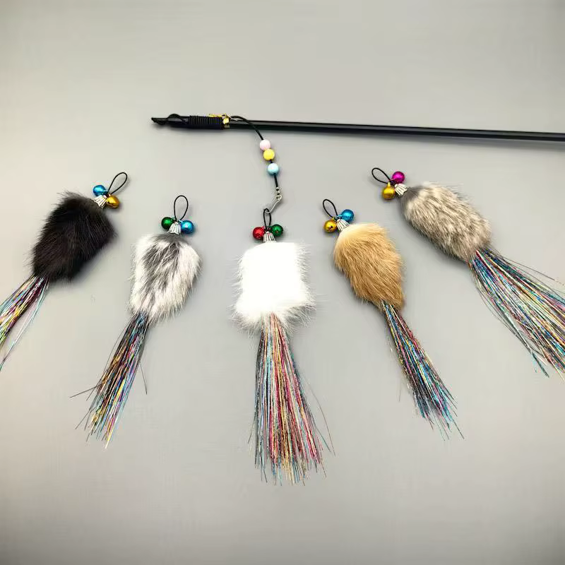 Varita para gatos con pelo de conejo – Cabezales