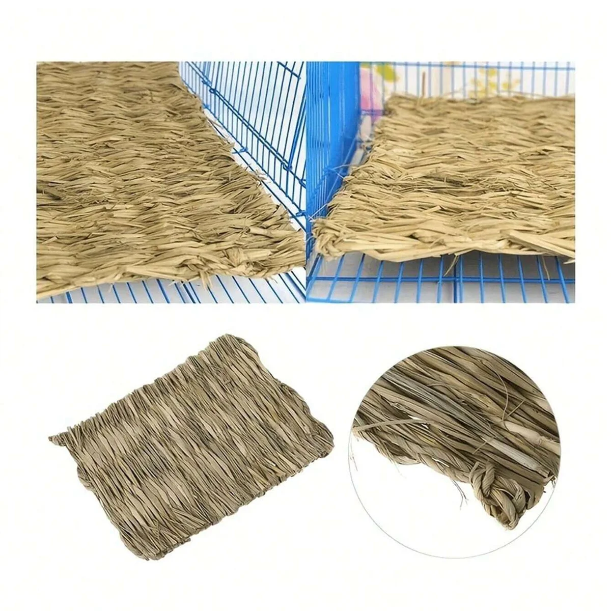 Alfombrillas de hierba natural para jaulas de animales pequeños