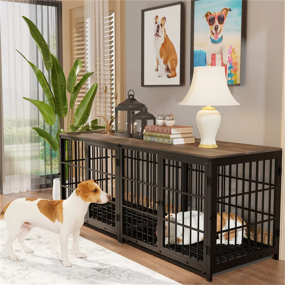 Jaula de madera estilo mueble robusta para perros pequeños y grandes - imagen 2