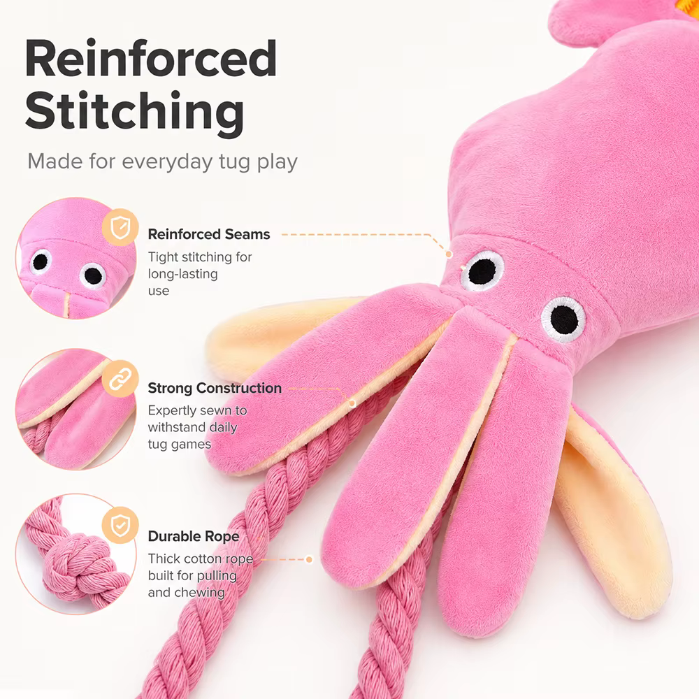 Juguete masticable pulpo con sonido para perros y gatos - imagen 2