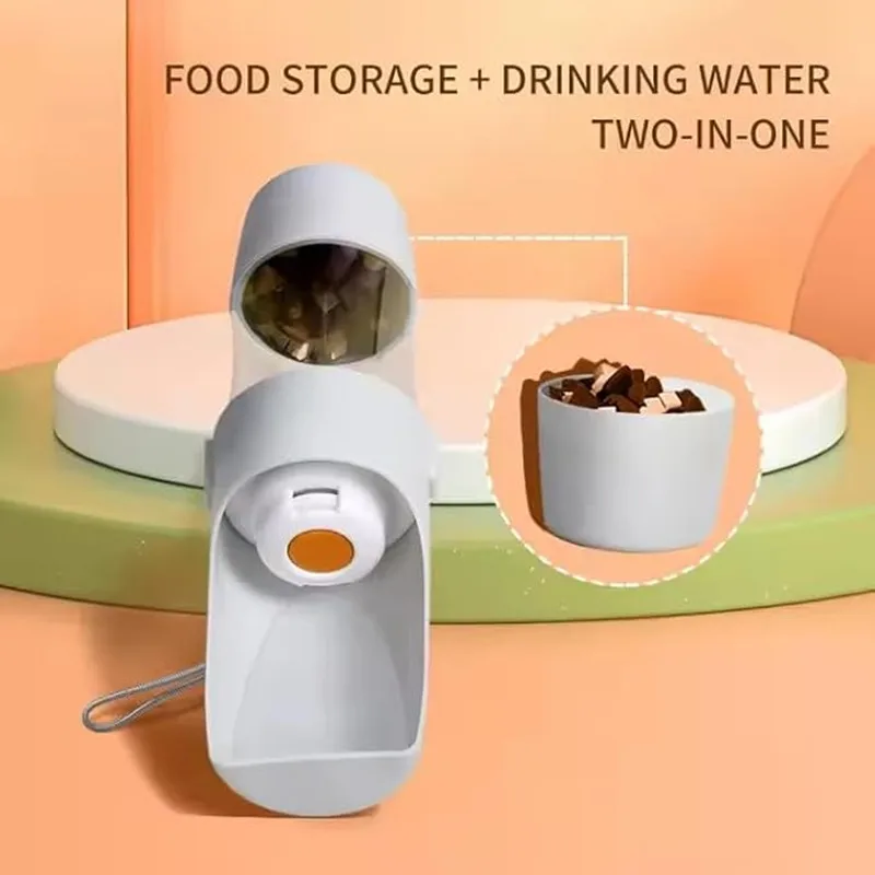 Botella de agua plegable con comedero para perros y gatos de viaje - imagen 2