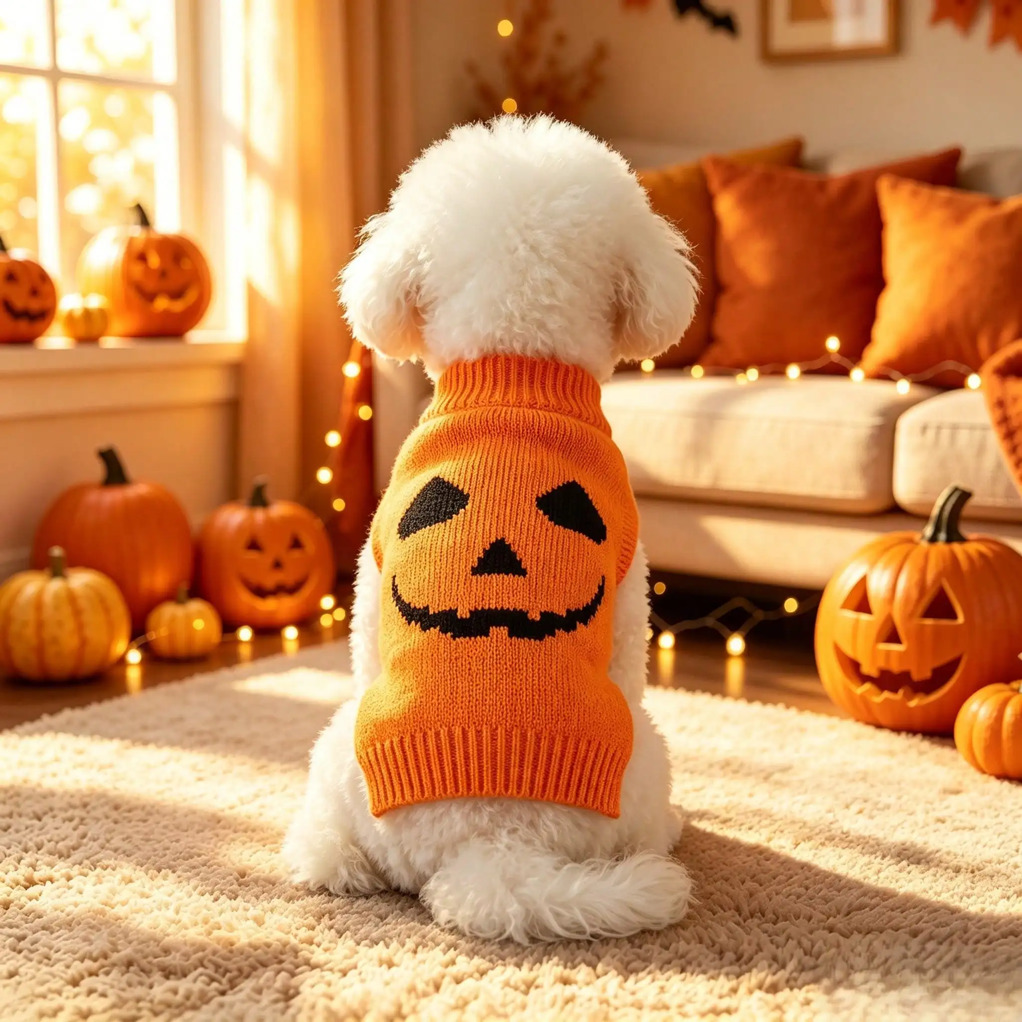 Suéter Halloween Calabaza para Perros y Gatos Pequeños - imagen 2
