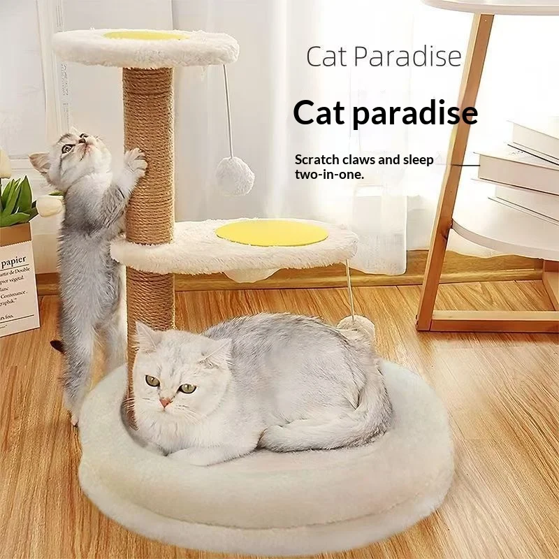 Árbol para gatos con rascador de sisal y cama
