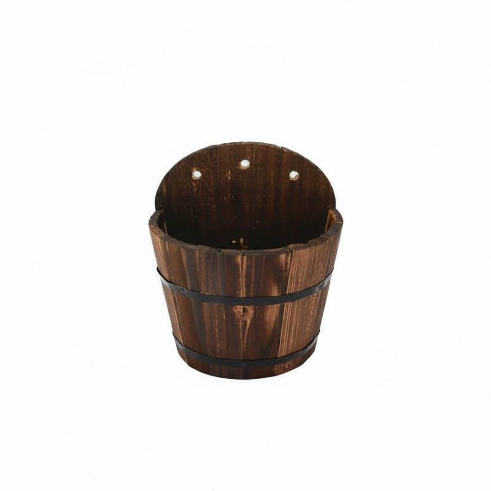 Maceta colgante madera medio barril para hierba gatera – Interior - imagen 5