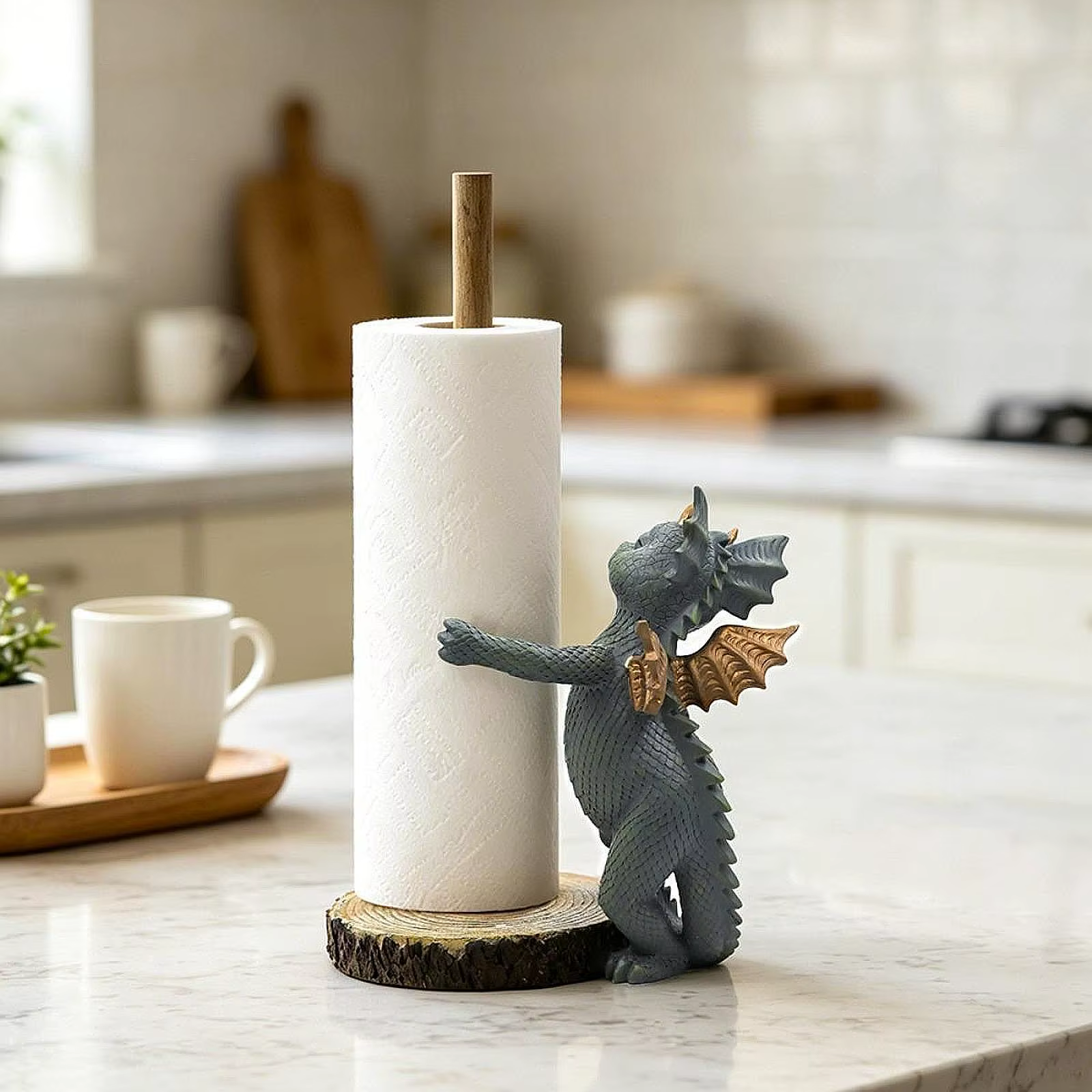 Portarrollos decorativo con dinosaurio para baño y cocina - imagen 2