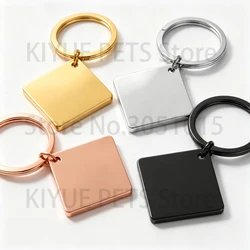 Kit llaveros metálicos cuadrados personalizables para perros y gatos