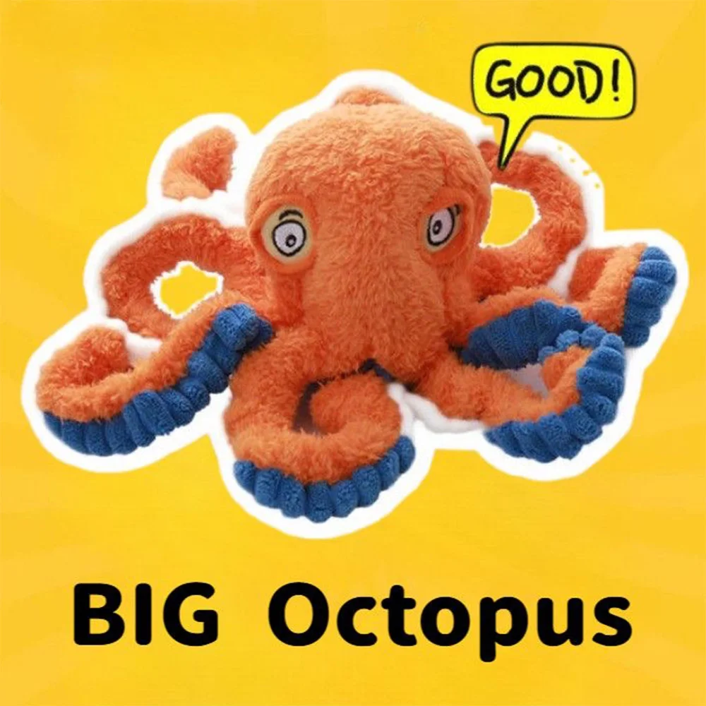 Pulpo de peluche para perros - vista frontal