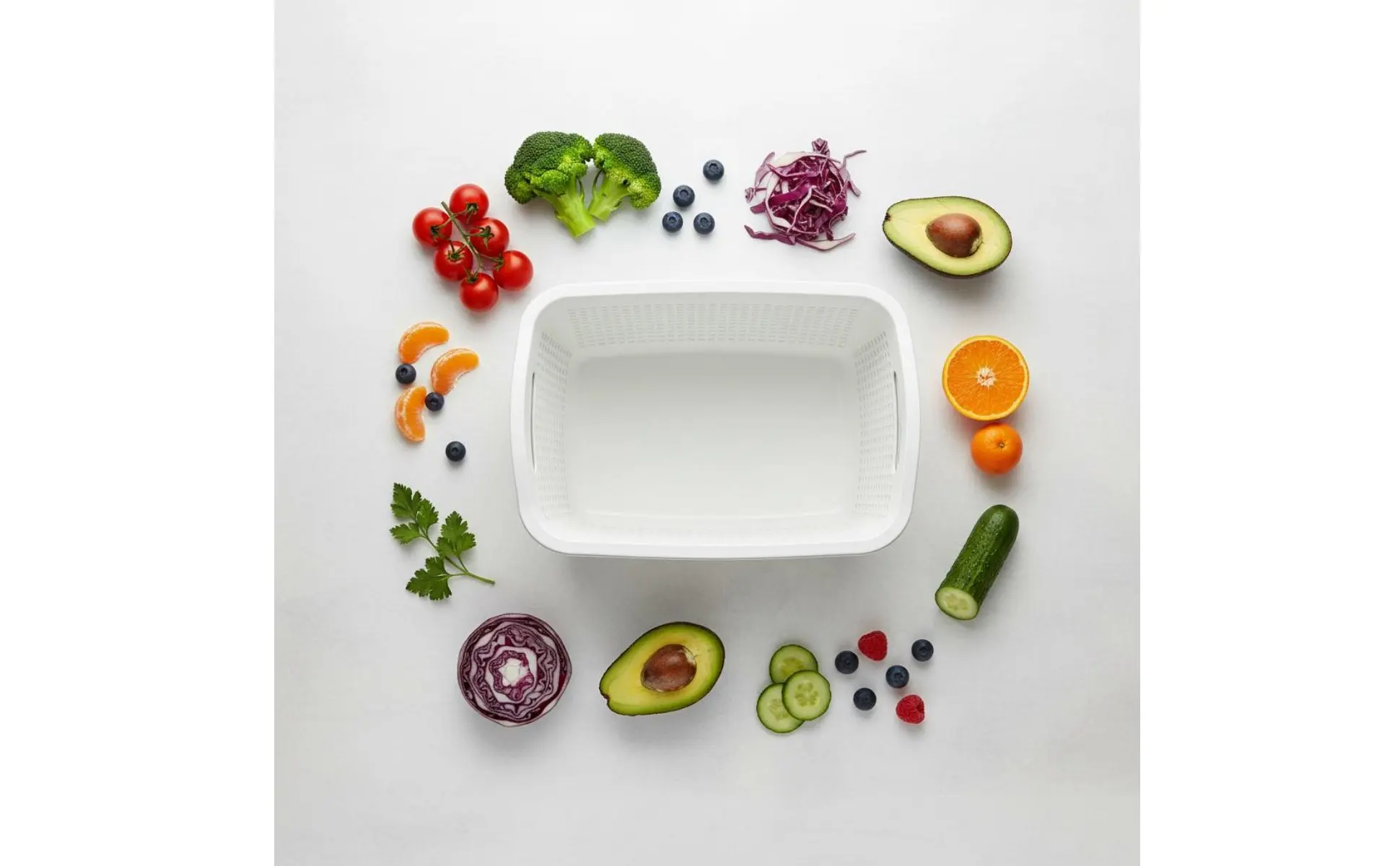 Enjuague y escurrido de frutas y verduras