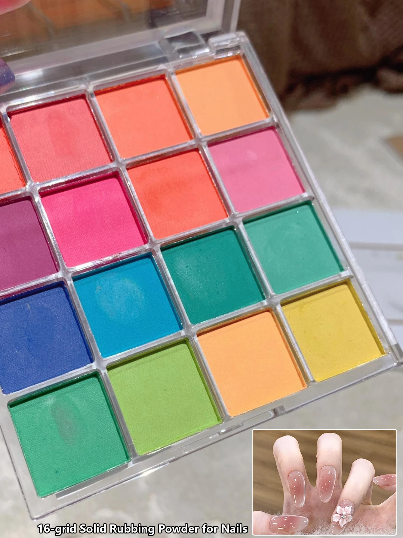 Polvo neón 16 colores para uñas – Pigmento fluorescente degradado - imagen 3
