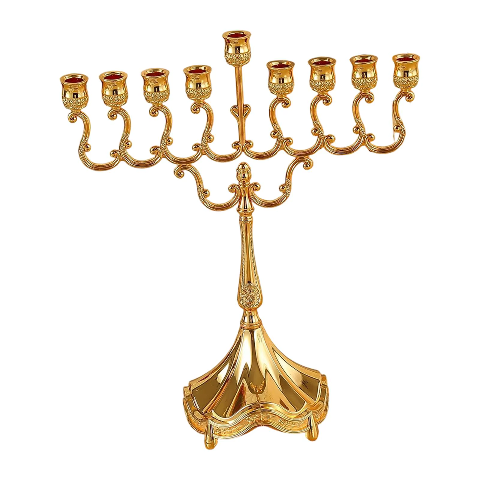 Candelabro de nueve brazos Kesoto en acabado metálico