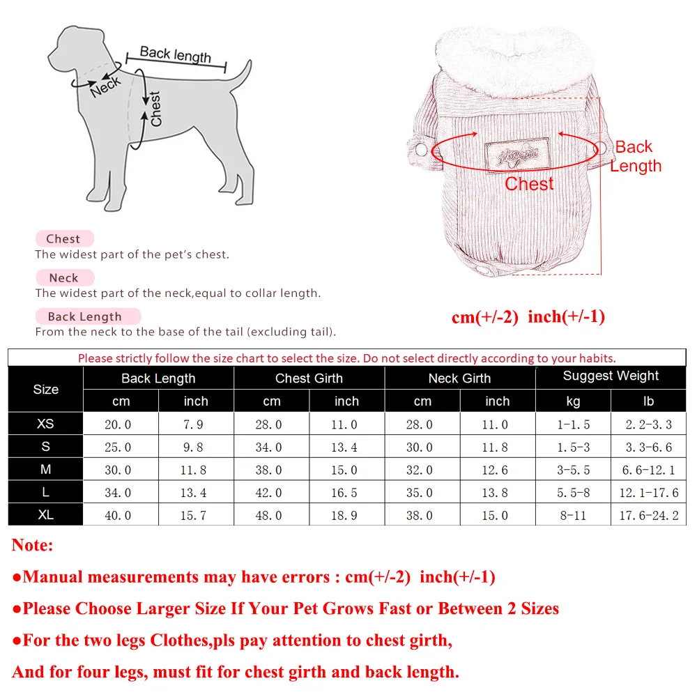 Parka polar para perros pequeños y gatos