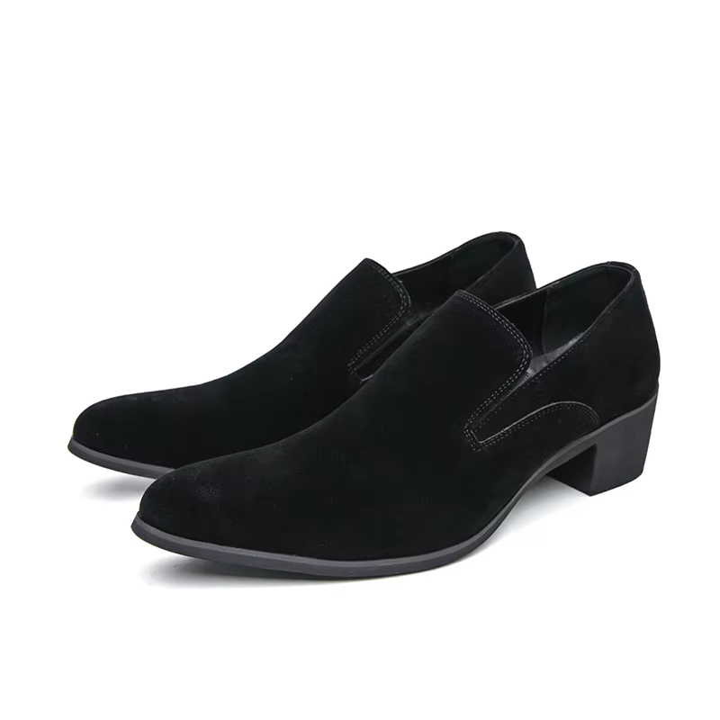 Mocasines de cuero para hombre con plataforma y tacón alto