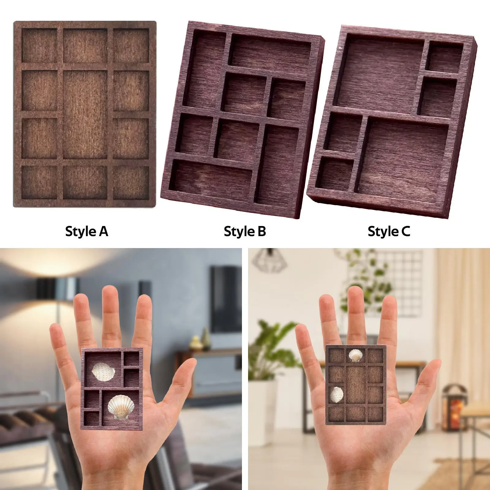 Exhibidor de Madera Compacto para Joyas y Coleccionables - imagen 3
