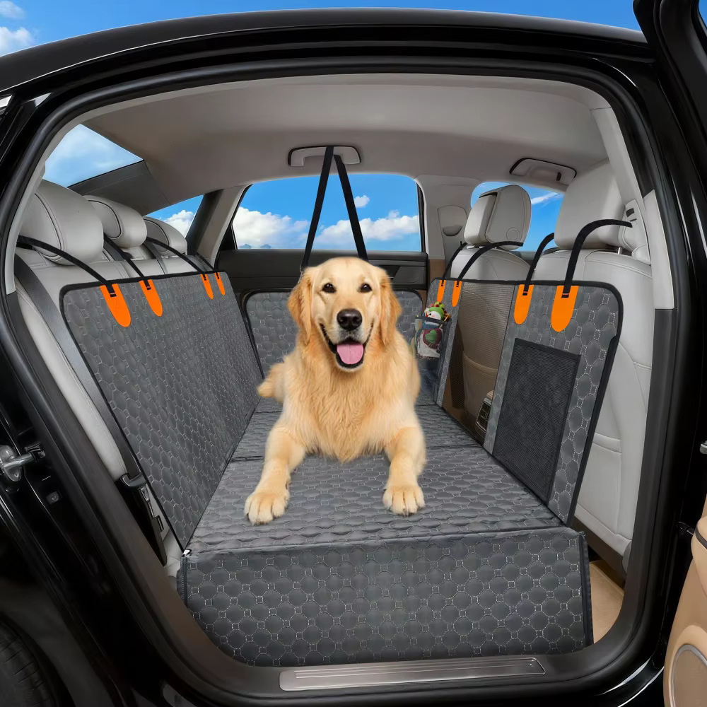 Funda de asiento trasero para perros con base rígida – Protector de coche impermeable - imagen 3